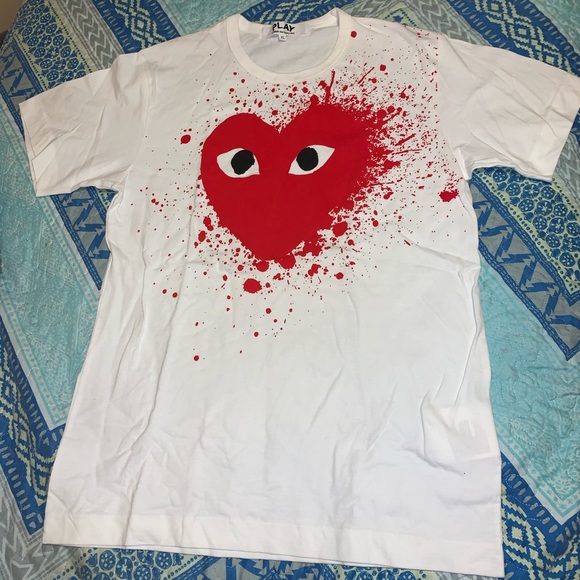 cdg splatter tee